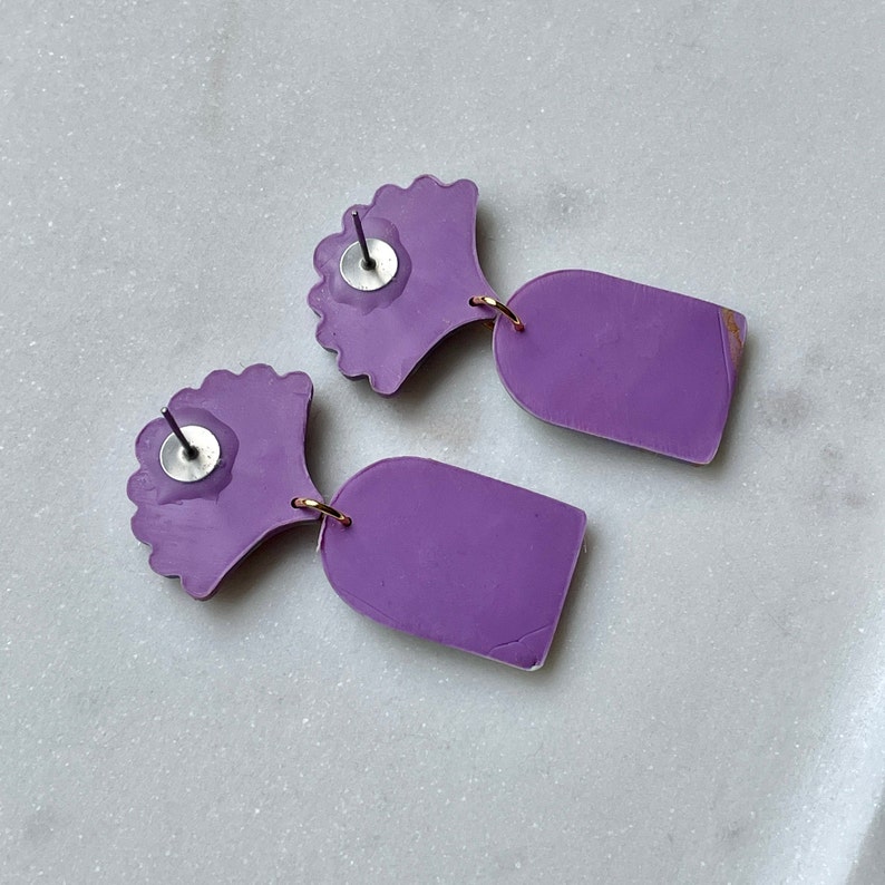 tie dye fan arch earrings