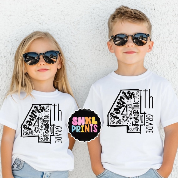 4th Grade Shirt Kids, Teacher T-Shirt, First Day of School Tee, Back to School Outfit, First Day of Fourth Grade Tee, Gift for Kids