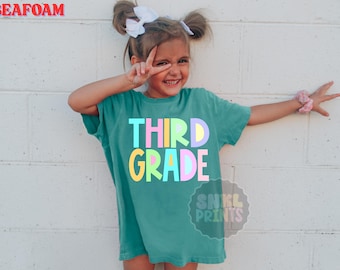 Comfort Colors® 3rd Grade Back to School Shirt for Girls, Pastel Third Grade Shirt, 3rd Grade Teacher Shirt, Kids 1st Day of School Shirt