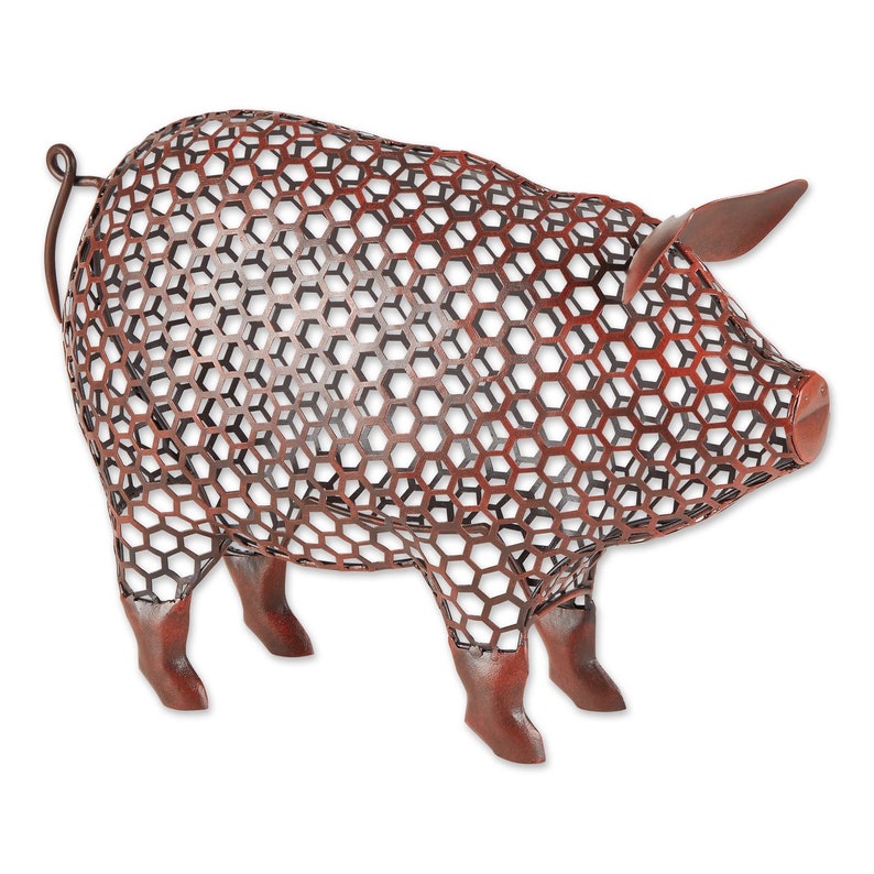 Metal Pig Sculpture Etsy
