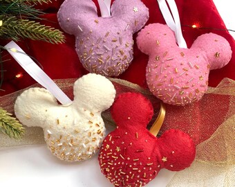 Beaded Felt Mouse Ornament | Christmas Felt Ornaments