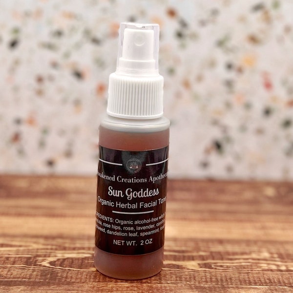 Sun Goddess Herbal Facial Toner, Non-Toxic Artisan Skincare