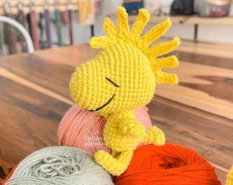 Yellow Bird Amigurumi Crochet Pattern by Cotton Lines - PORTUGUESE, ENGLISH and ESPAÑOL. Instant Download.