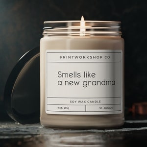 New Grandma Gift | Pregnancy Reveal | New Grandpa Gift | Pregnancy Announcement Grandparent Candle | New Grandparents Gift | 9Oz Candle