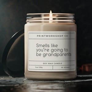 New Grandma Gift | Pregnancy Reveal | New Grandpa Gift | Pregnancy Announcement Grandparent Candle | New Grandparents Gift | 9Oz Candle