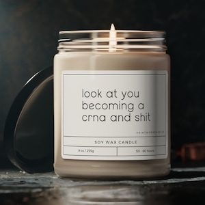Funny Crna Candle Gift | Funny Doctor Gift | Er Nurse Gift | Anesthesia Gift | Future Crna | Funny Medical Gift | Nurse Anesthetist Student image 1