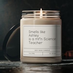 Benutzerdefinierte Wissenschaft Lehrer Kerze | Personalisiertes Geschenk für Lehrer für Wissenschaft | Wissenschaft Professor Geschenk | Geschenk für Lehrer | Biologie Lehrer
