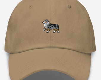 Cappello da papà ricamato con pastore australiano, berretto da baseball con ricamo di cane australiano, idea regalo per amanti dei cani, idea regalo per proprietari di cani australiani, cappello regolabile