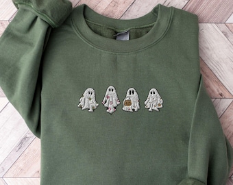 Embroidered Ghost Sweatshirt | Halloween Embroidered Sweatshirt | Cute Ghost Shirt | Halloween Sweatshirt | Cute Halloween | Halloween Gift