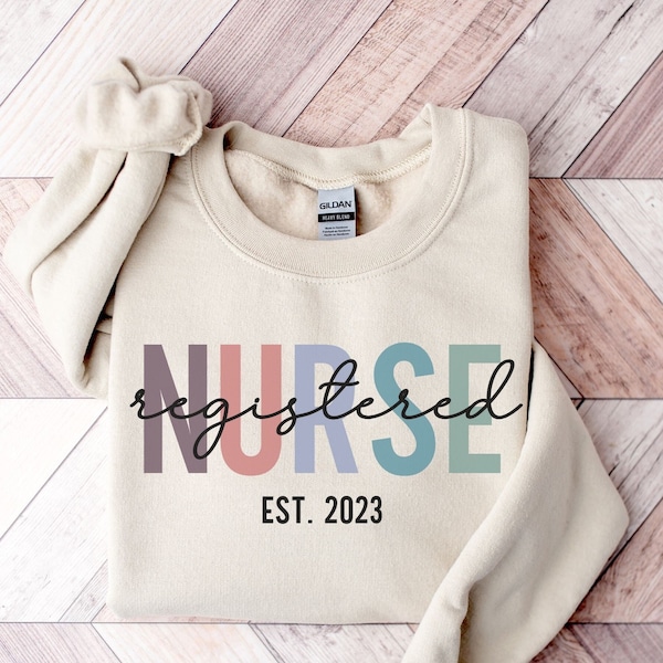 Personalized Nurse Sweatshirt | Registered Nurse Sweater | RN Sweatshirt | Nurse Graduation Gift | Gift for Student Nurse | New Nurse Gift