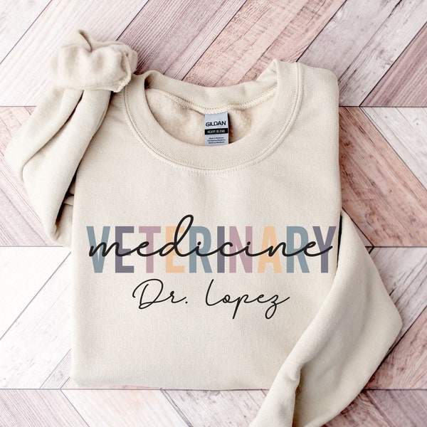 Custom Veterinary Medicine Sweatshirt | Graduation Gift For Vet School Student | Veterinary Gift | Custom Vet School Student With Name Shirt