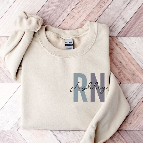 Personalized Rn Sweatshirt | Rn Sweatshirt | Nurse Gift | Personalized Rn Shirt | Groovy Nurse Shirt | Nursing Student | Rn Crewneck