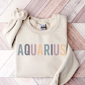 Aquarius Sweatshirt | Birthday Gifts | Aquarius Sweater | Zodiac Birthday | Aquarius Gifts | January And February Star Sign Sweatshirts