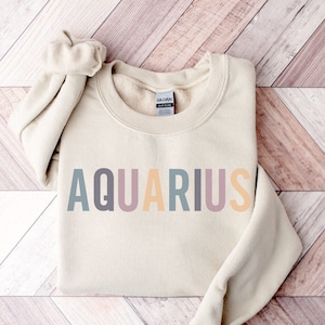 Aquarius Sweatshirt | Birthday Gifts | Aquarius Sweater | Zodiac Birthday | Aquarius Gifts | January And February Star Sign Sweatshirts