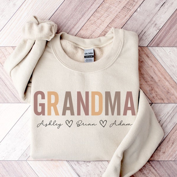 Personalized Grandma Sweatshirt with names | Grandma Heart Sweat | Custom Grandma Sweatshirt | Nana Sweatshirt  | Grandma Gift