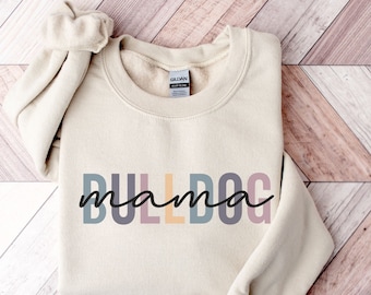 Bulldog Mom Sweatshirt | Pet Lover Sweatshirt | Dog Mama | Bulldog Gifts | Bulldogs Shirt | Dog Mom Sweatshirt | Custom Dog Ears Sweatshirt