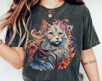 Cat Lover Gift | Cat T Shirt | Cat Mom | Cat Lovers Shirt | Funny Cat Shirt | Vintage Cat Shirt | Floral Cat Shirt | Comfort Colors Shirt