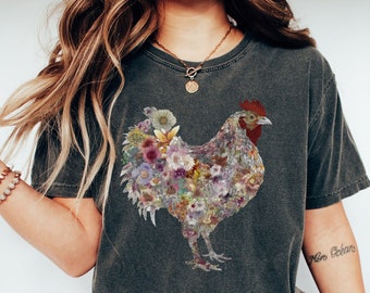 Koszulka z kurczakiem | Koszulka Farmer | Koszulka Farm Girl | Prezent dla miłośnika kurczaków | Koszulka Chicken Mom | Koszulka Animal | Uwielbiam kurczaki | Prezent dla rolnika
