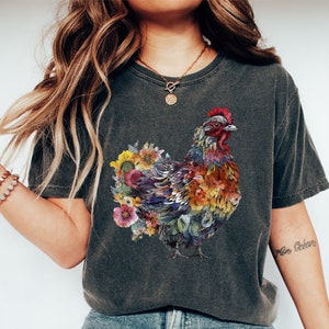 Boerderijshirt | Dierenshirt | Cadeau voor haar | Moederdagcadeau | Meisjesshirt kip | Shirt boerenvader | Sweater met kip | Kip T-shirt