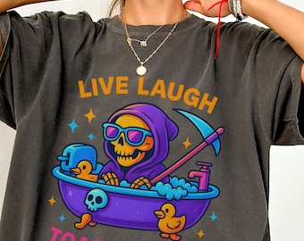Grappig Grim Reaper Comfort Colors®-shirt, vintage shirt Grim Reaper, grappig retro shirt, Halloween-cadeau, sarcastisch shirt, Snarky T-shirt, Goth-T-shirt
