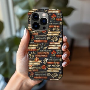 Vintage Books With Flowers Phone Case | Book Lover Gift | iPhone 15 Pro Case | iPhone 14 Pro Case | Samsung Phone Case | Google Pixel Case