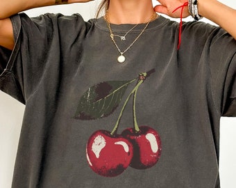 Vintage Cherry Shirt, Cherry Tee, Fruit tshirt, Summer Shirt, Food lover gift, Foodie, Cherry Lover Gift, Retro Cherry Shirt, Cherries Tee