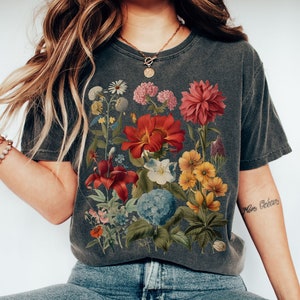 Boho Wildflowers Cottagecore Shirt | Gift For Her | Comfort Colors® Shirt | Whimsigoth Shirt | Plant Shirts | Floral Shirt | Gift For Women