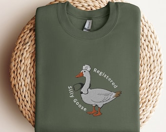 Embroidered Registered Nurse Silly Goose Sweatshirt | Trendy Sweatshirt | Gift For Her | Silly Goose University | Funny Embroidered Shirt
