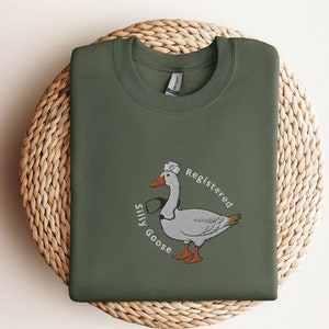 Embroidered Registered Nurse Silly Goose Sweatshirt | Trendy Sweatshirt | Gift For Her | Silly Goose University | Funny Embroidered Shirt