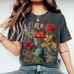 Boho Wildflowers Cottagecore Shirt | Gift For Her | Comfort Colors® Shirt | Whimsigoth Shirt | Plant Shirts | Floral Shirt | Gift For Women