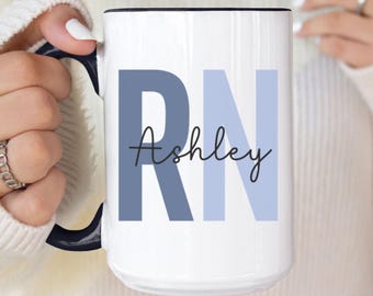 Custom RN Nurse Mug, Rn Gift Mug, Personalized Nurse Coffee Mug, Registered Nurse Coffee Cup, Custom RN Gifts, Nurse Gifts, Gift For Nurse