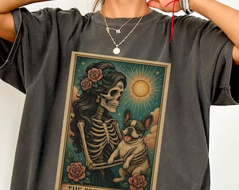 French Bulldog Comfort Colors® Shirt, Frenchie Dog Mom Tarot Card T-shirt, French Bulldog Skeleton Tee, Frenchie Dog Tee, Bulldog Mom Shirt