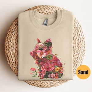 Floral Pig Sweatshirt | Pig Lover Sweatshirt | Farmer Sweatshirt | Funny Pig Sweatshirt | Cute Pigs Sweatshirt | Farm Sweatshirt