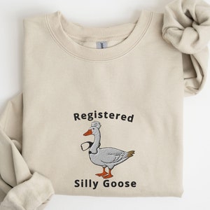 Embroidered Registered Nurse Silly Goose Sweatshirt | Trendy Sweatshirt | Gift For Her | Silly Goose University | Funny Embroidered Shirt
