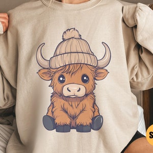 Highland Cow Sweatshirt | Highland Cow Crewneck | Cute Cow Hoodie | Western Crewneck | Highland Cow Shirt | Cow Gifts | Cow Shirt