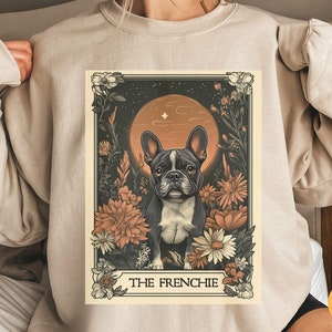 French Bulldog Tarot Card Sweatshirt, Frenchie Dog Mom Gift, Dog Mom Sweater, French Bulldog Apparel, Frenchie Crewneck, Frenchie Sweatshirt