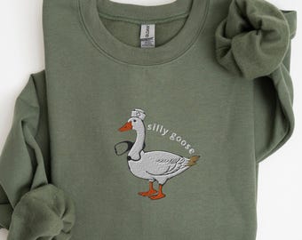 Embroidered Nurse Silly Goose Sweatshirt | Nurse Gift | Trendy Sweatshirt | Gift For Her | Silly Goose University | Funny Embroidered Shirt