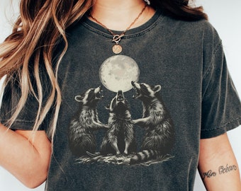Camiseta vintage de mapache / Linda camiseta de mapache / Divertida camiseta de mapache / Camiseta de zarigüeya / Regalo para amantes de los gatos / Sudadera de mapache / Camiseta para amantes de los animales