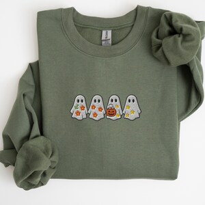 Embroidered Ghost Sweatshirt, Halloween Embroidered Sweatshirt, Cute Ghost Shirt, Halloween Sweatshirt, Cute Halloween, Halloween Gift