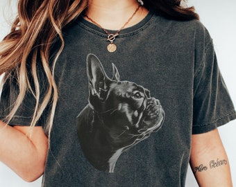 Chemise Frenchie Dog Comfort Colors® | Chemise florale française pour chien | Cadeau bouledogue français | Chemise maman chien | chemise de maman de chien | Chemise bouledogue français