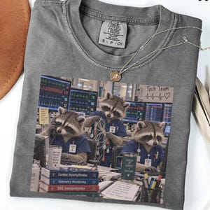 Telemetry Tech Raccoon Shirt, Funny Cardiac Monitor Tee