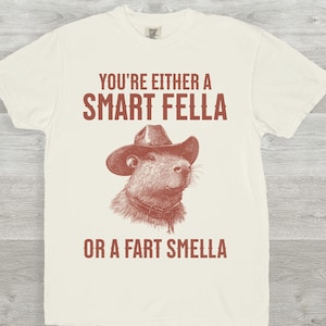 Retro Smart Fella Capybara 90s Shirt, Vintage 90s Shirt, Funny Capybara Vintage T-shirt, Washed Shirt, Vintage Distressed Shirt, Funny Gift