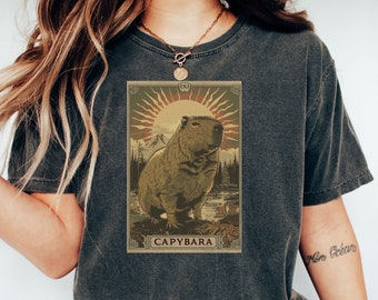 Capybara Tarot Card T-Shirt | Vintage Capybara Shirt | Capybara Clothing | Capybara Tee | Capybara Gift | Capybara Retro Shirt