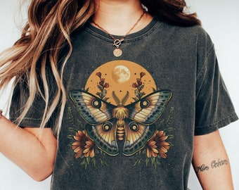 Moth Shirt | Luna Moth | Witchy Shirt | Goblincore Shirt | Celestial Shirt | Goblincore Clothing | Moth T-Shirt | Cottage Core Shirt