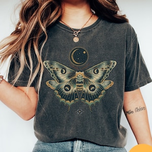 Moth Shirt | Luna Moth | Witchy Shirt | Goblincore Shirt | Celestial Shirt | Goblincore Clothing | Moth T-Shirt | Cottage Core Shirt