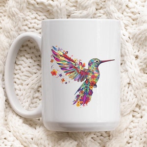 Hummingbird Coffee Mug | Hummingbird Cup | Handmade Hummingbird Mug | Hummingbird Gift | Sublimation Mug Design | Humming Bird Gifts