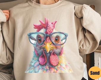 Funny Chicken Sweatshirt | Gift For Chicken Lover | Animal Lover Gift | Animal Shirt | Gift for Her | Crazy Chicken Shirt | Farm Animal