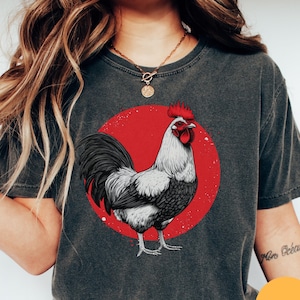 Vintage Cottagecore Chicken Comfort Colors® T Shirt, Goblincore Nature Shirt, Chicken Lover Gift, Cottage Core Chicken Shirt, Chicken Gift