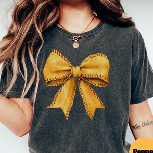 Coquette Softball Comfort Colors® Shirt, Softball Mom Shirt, Game Day Shirt, Fall Softball Season Tee, Softball Bow Shirt, Softball Mom Gift
