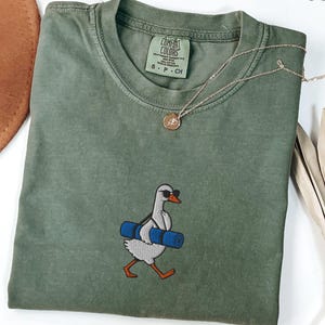Embroidered Silly Goose Yogi Cocktail Comfort Colors® Shirt, Funny Yoga Gift, Yoga Lover Tee, Meditation Shirt, Yogi Shirt, Yoga Class Gift